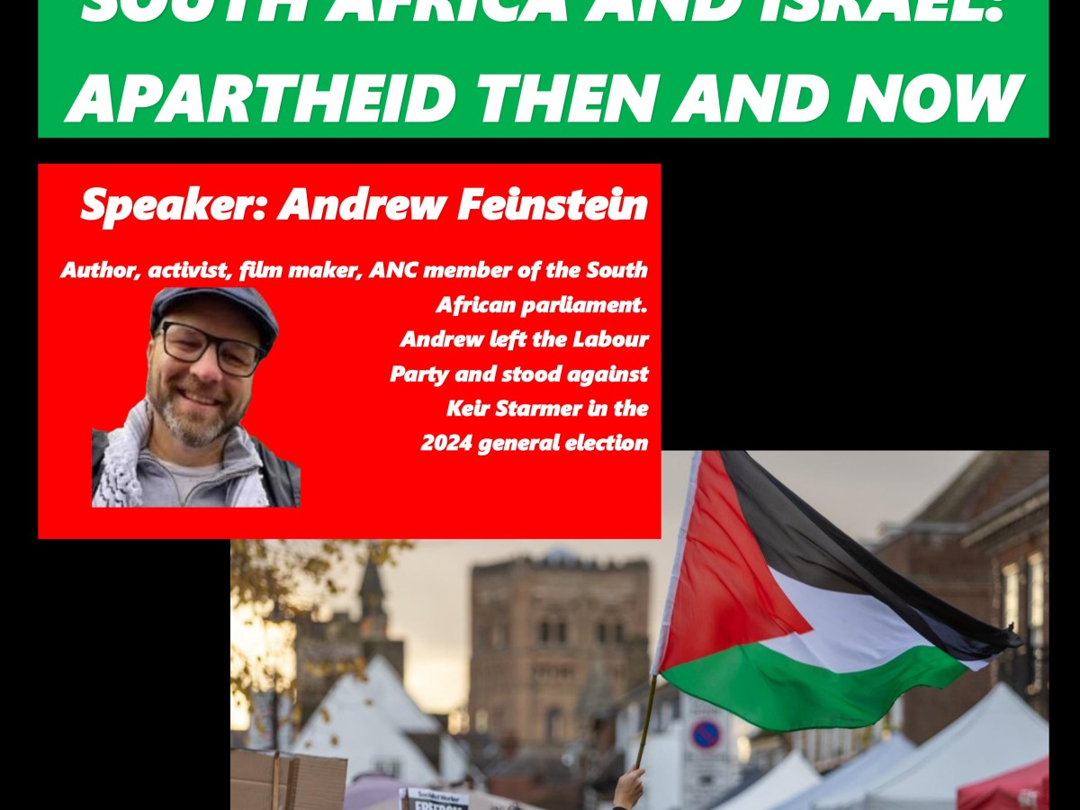 EVENT: South Africa and Israel: Apartheid Then and Now, with Andrew Feinstein (St Albans, 9&nbsp;April)